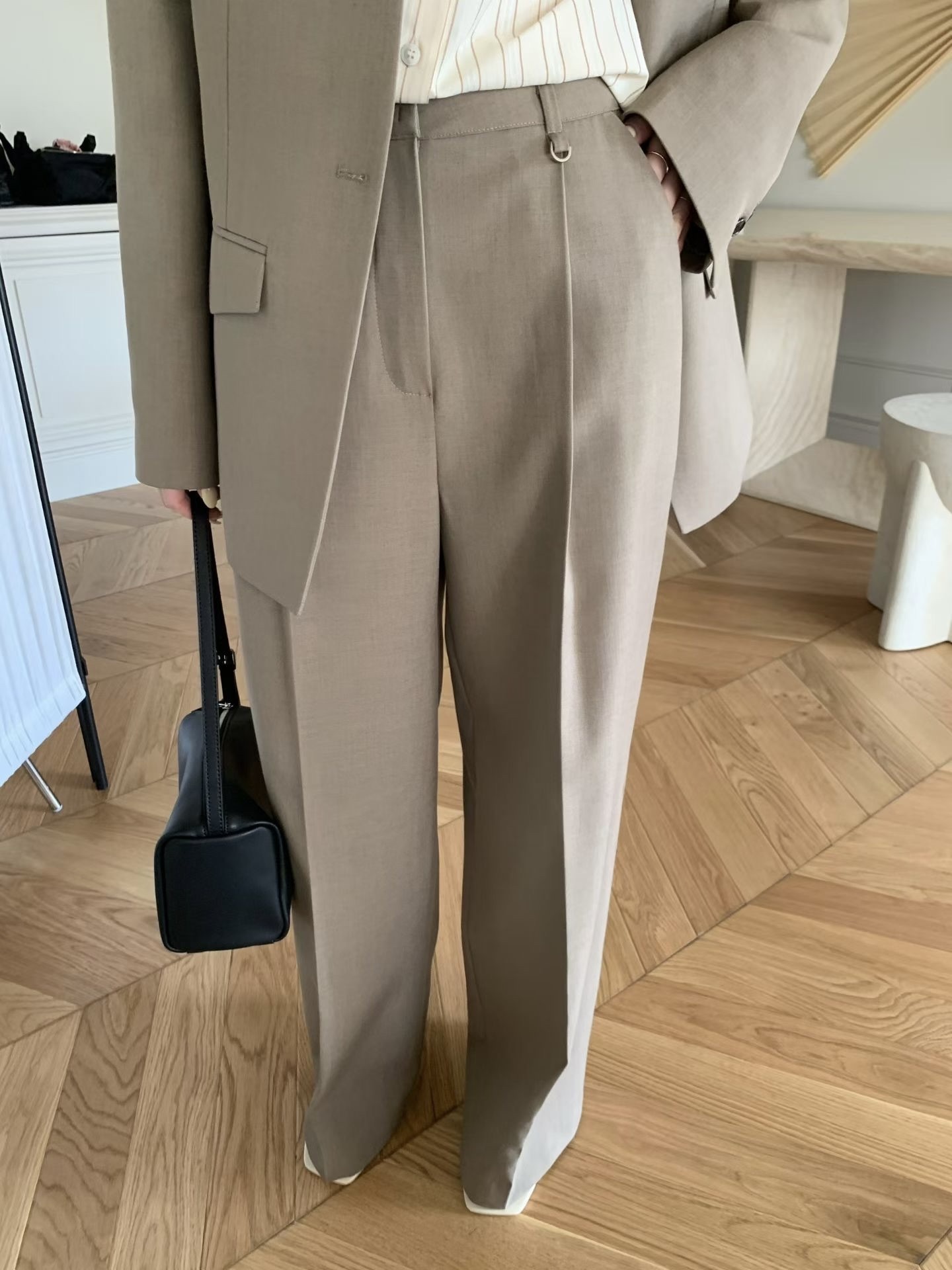 U16 挺版西裝長褲S/M(棕/黑)