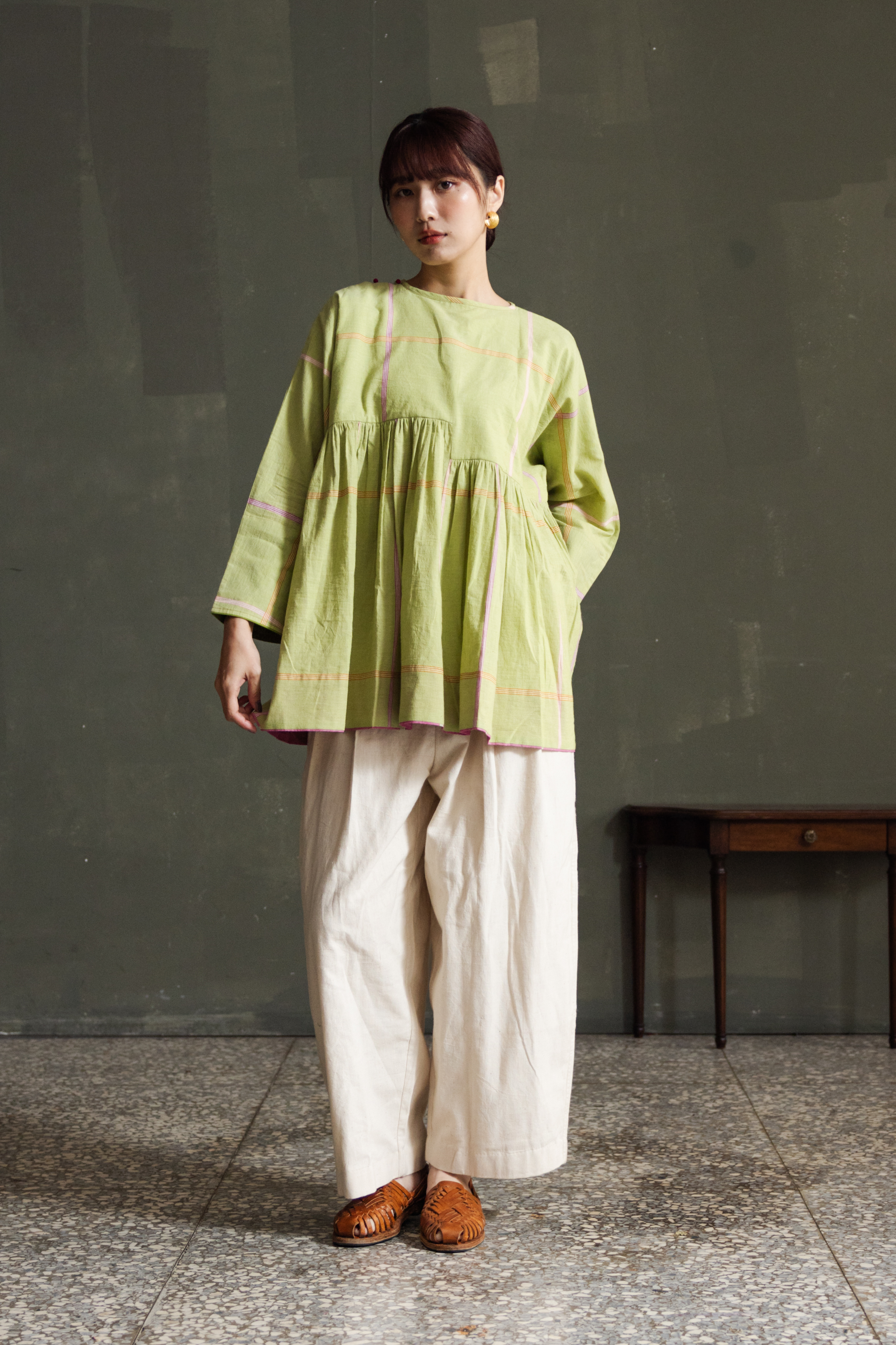 【Kilchu】Bunai pleated pants_White