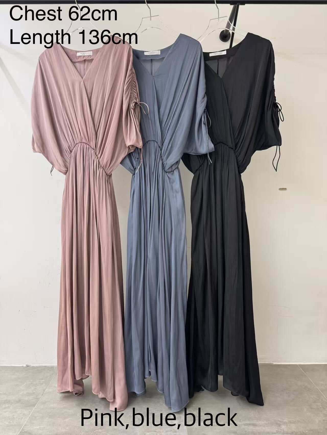 MG6030 束繩袖V領連身裙