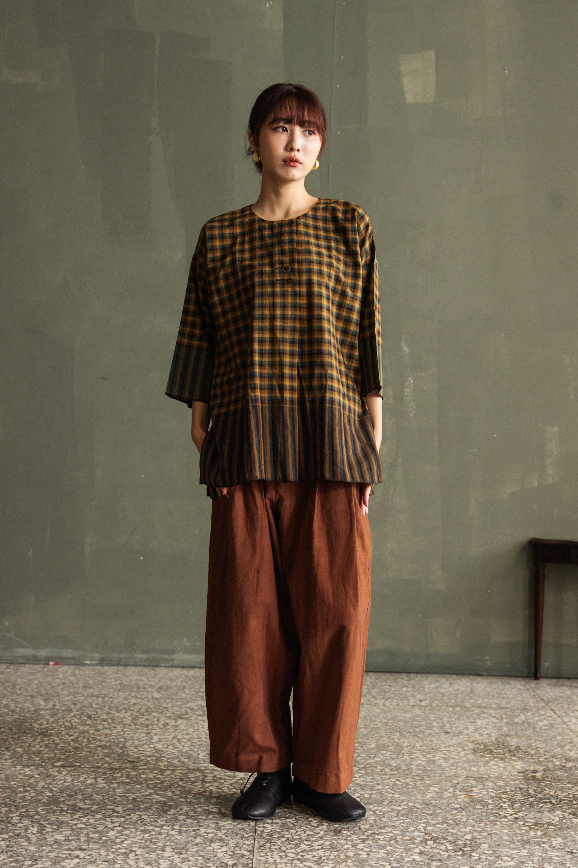 【Kilchu】Bunai pleated pants_Brown