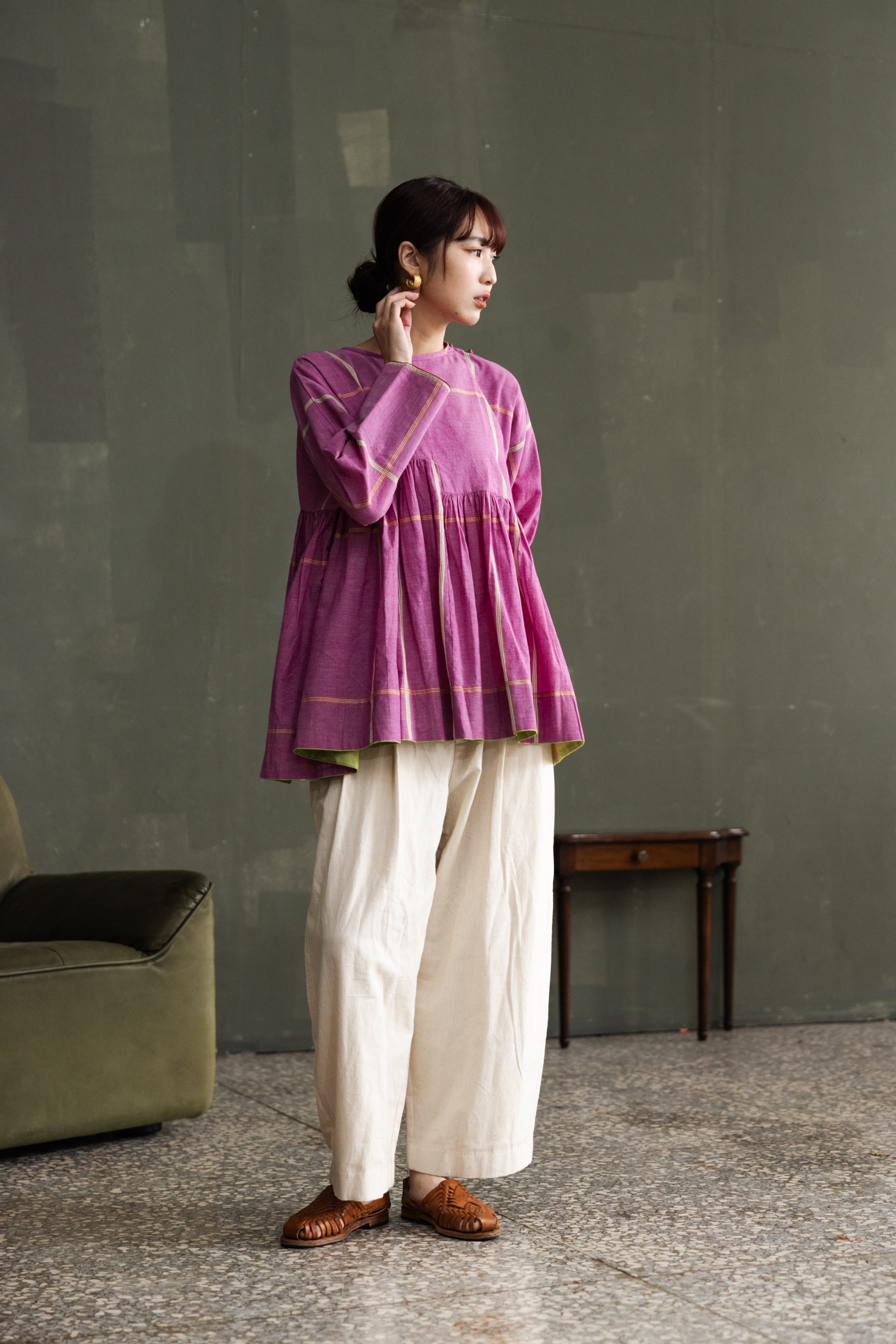 【Kilchu】Rumal checks Top _Pink