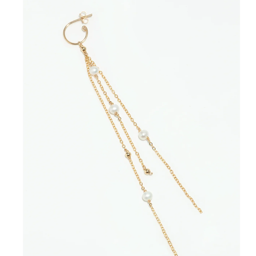 1YA0326-225 [YAY PARIS] Maia Creoles Cultured Pearl Laminated Gold #301trma101 (EU)