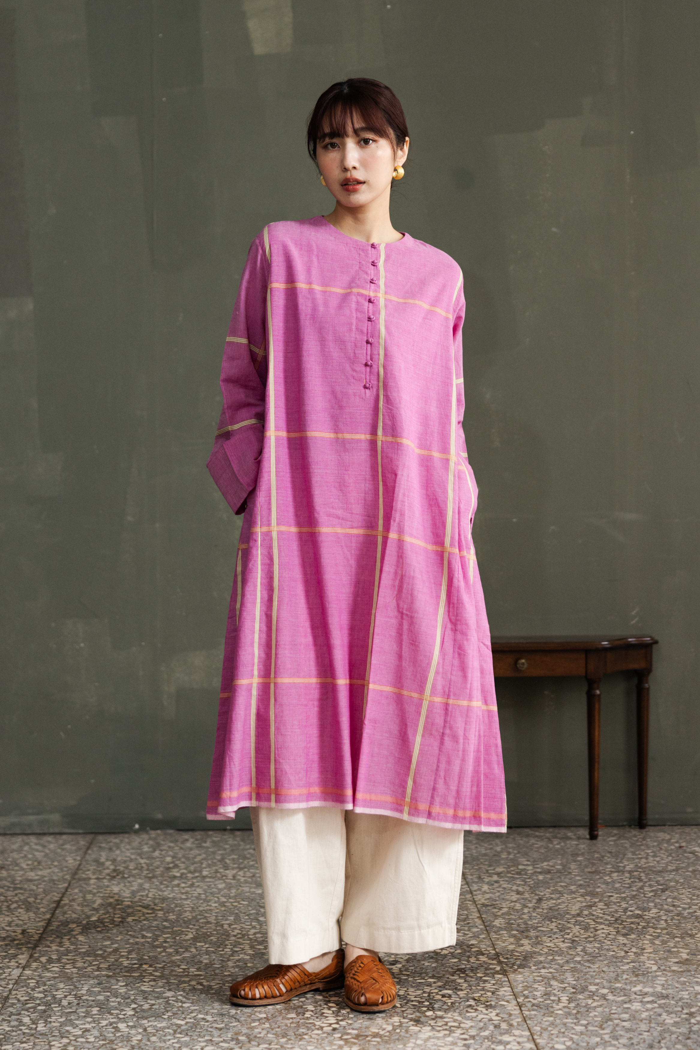 【Kilchu】Rumal checks Kurta _Pink