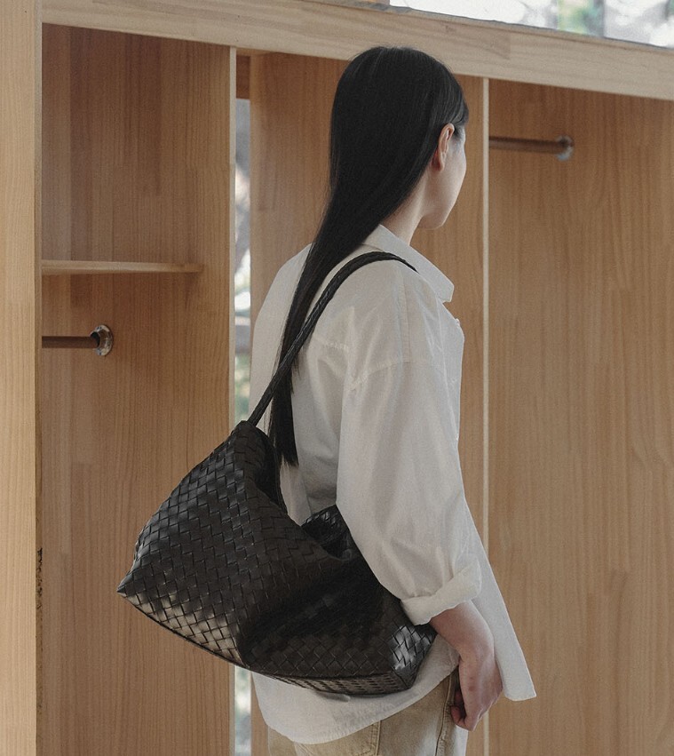 MONOROW NOA 編織包 肩背包  BLACK / CHOCO BROWN