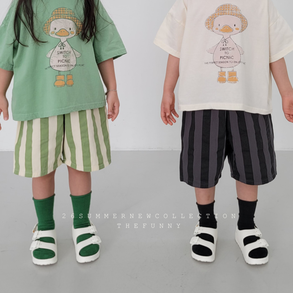 90-140 FUN 寬直紋短褲 2色