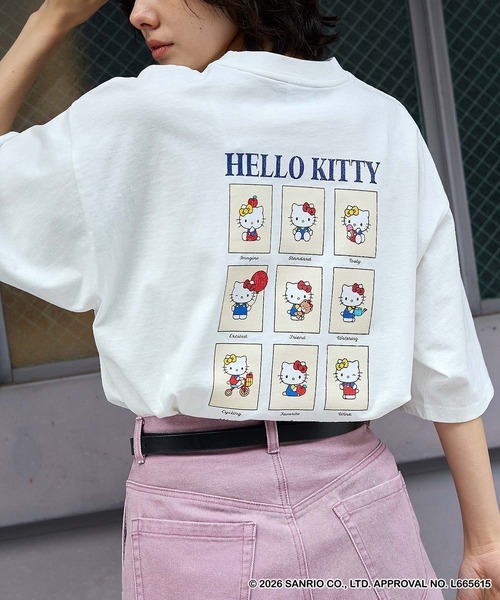 日本🇯🇵連線 MONO-MART X Hello Kitty 日本正版聯名 Hello Kitty刺繡印花T恤 寬鬆 落肩 短袖 6款(任買兩件711免運)/預購