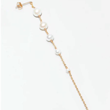 1YA0326-228 [YAY PARIS] Maia Chip Earrings Cultured Pearl Laminated Gold #300sima101 (EU)