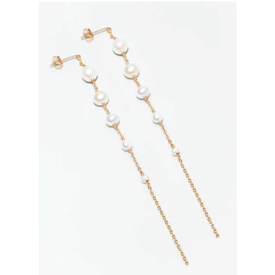 1YA0326-228 [YAY PARIS] Maia Chip Earrings Cultured Pearl Laminated Gold #300sima101 (EU)