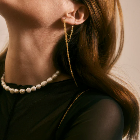 1YA0326-229 [YAY PARIS] Triple Chain Ear Cuff Laminated Gold #23AHC-340trcn100 (EU)