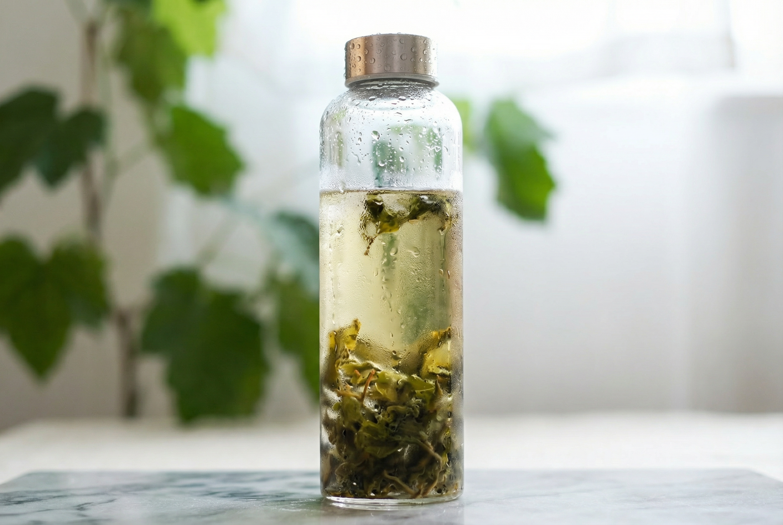 夏天冷泡阿里山金萱茶玻璃瓶裝