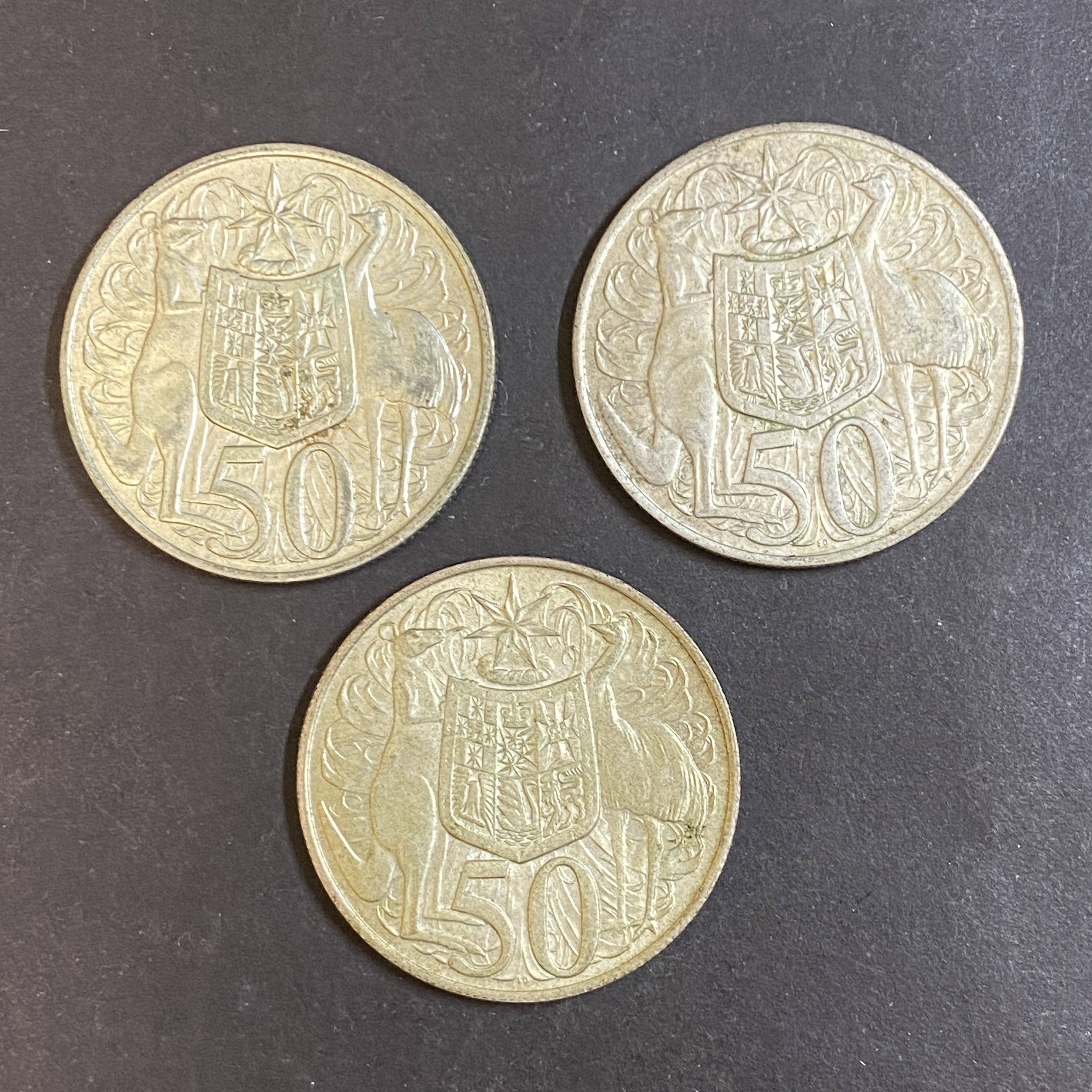 1966澳洲50仙銀幣 (80%銀) 3 枚