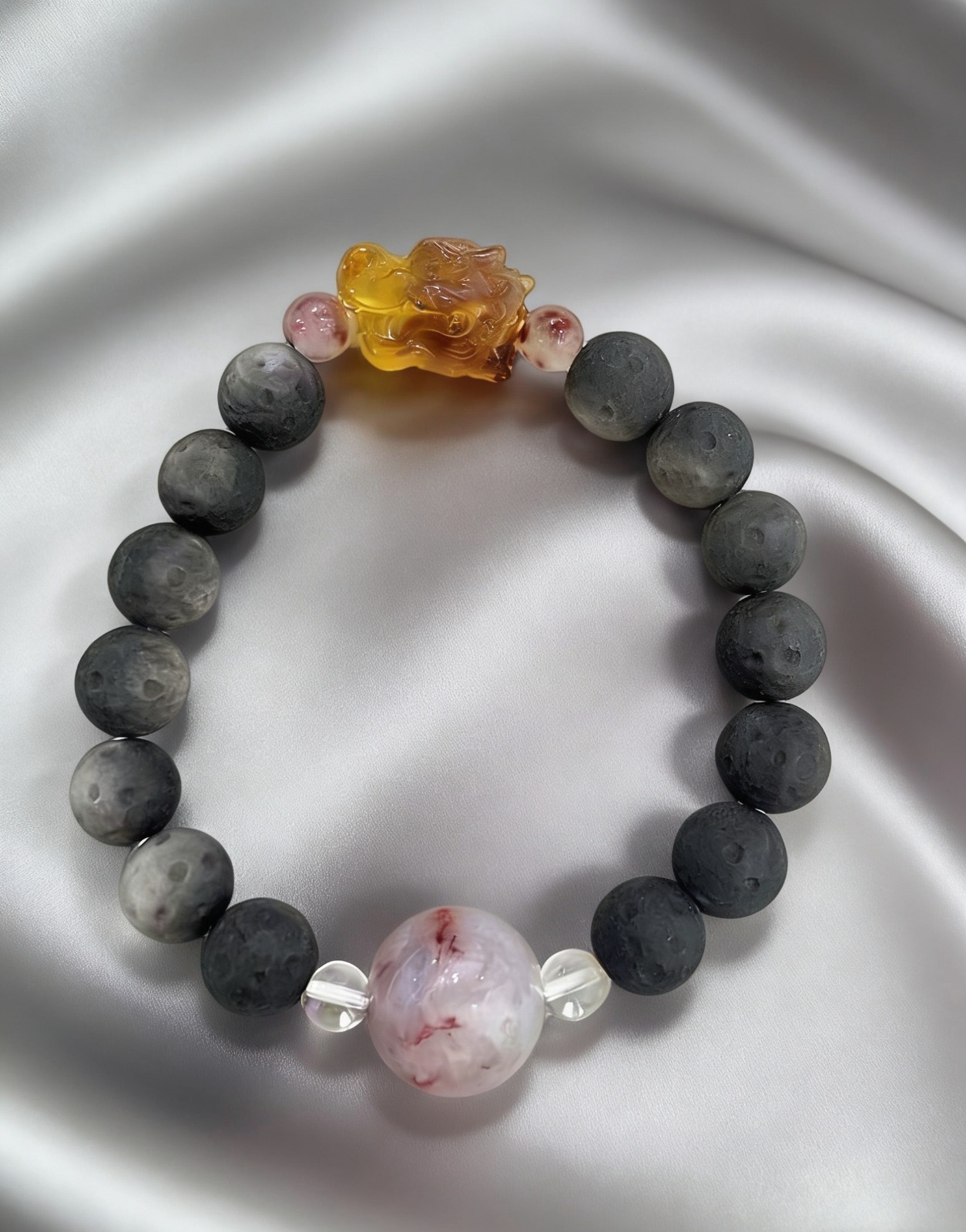 1 LZ2419 GOLDEN BLUE AMBER METEORITE DRAGON KING