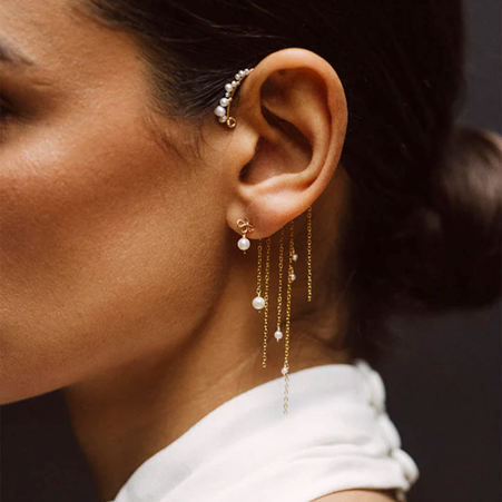 1YA0326-234 [YAY PARIS] Faraya Ear Jewelry Cultured Pearls Laminated Gold #10epch101 (EU)