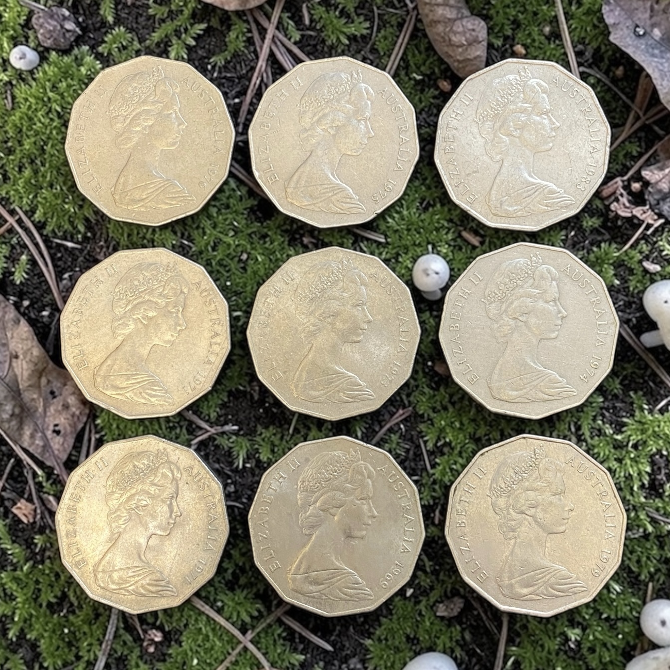 1969-1983 年澳洲 50 仙 九枚