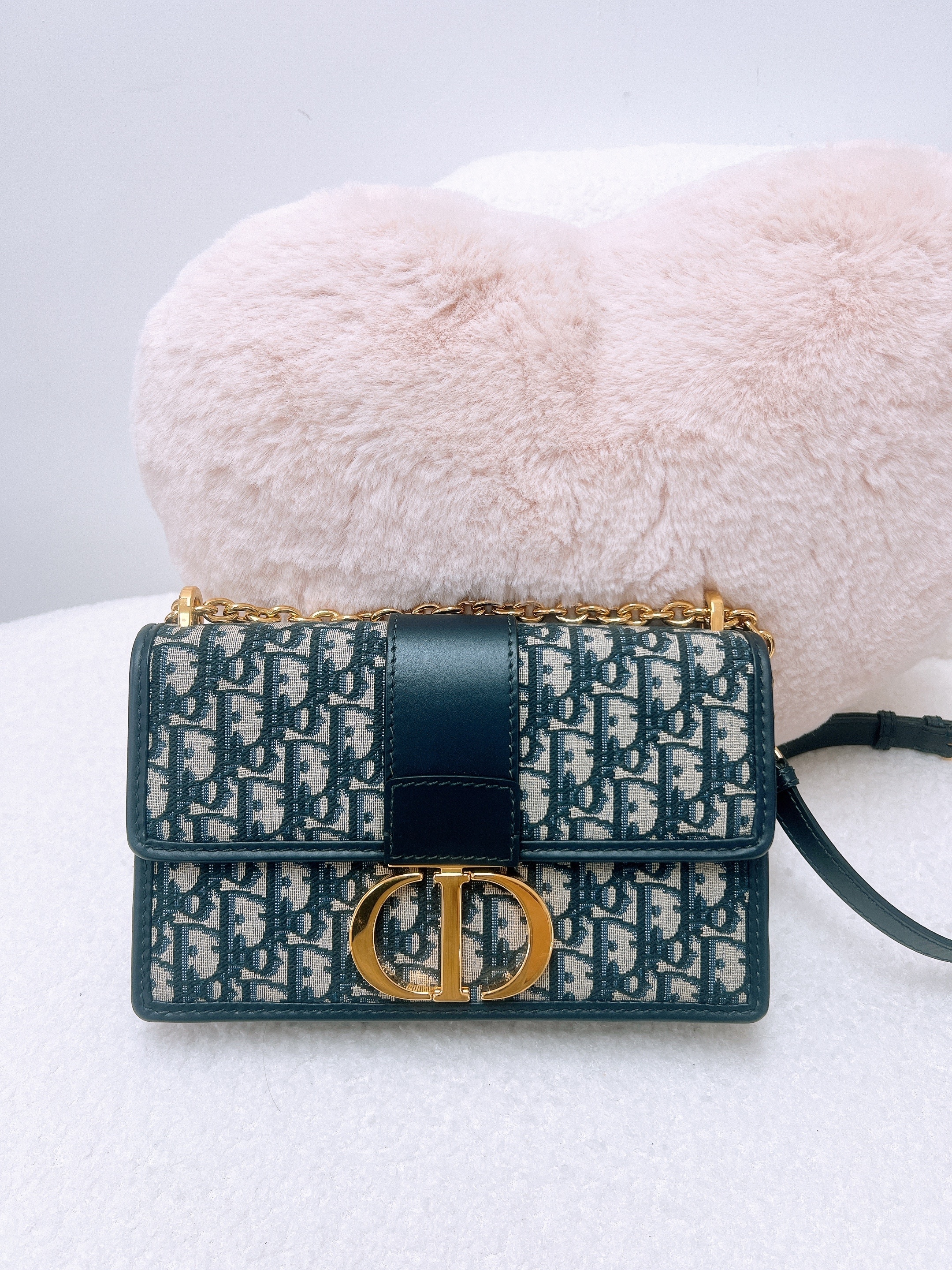 Dior 30 montaigne east west chain (blue oblique)