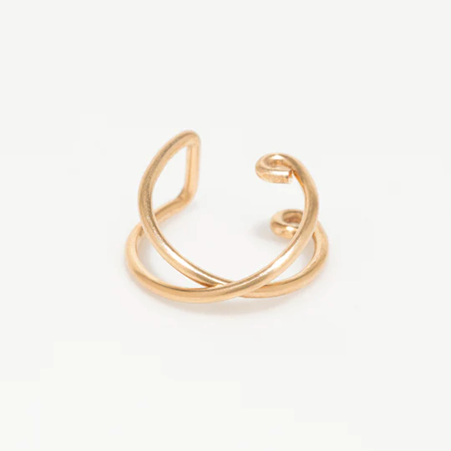 1YA0326-242 [YAY PARIS] Essential Faux Criss-Cross Piercing Laminated Gold #23AHC-320xrecL00 (EU)