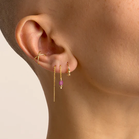 1YA0326-244 [YAY PARIS] Ear Cuff Éclat Crossed Laminated Gold #9ecxr100 (EU)