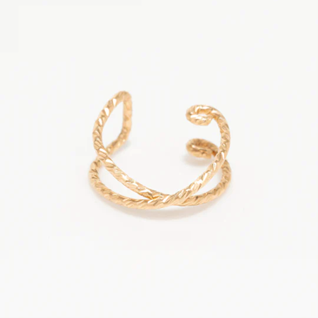 1YA0326-244 [YAY PARIS] Ear Cuff Éclat Crossed Laminated Gold #9ecxr100 (EU)