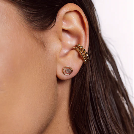 1YA0326-250 [YAY PARIS] Mini Pearl Fake Piercing Laminated Gold #24SUK-310tpfr100 (EU)