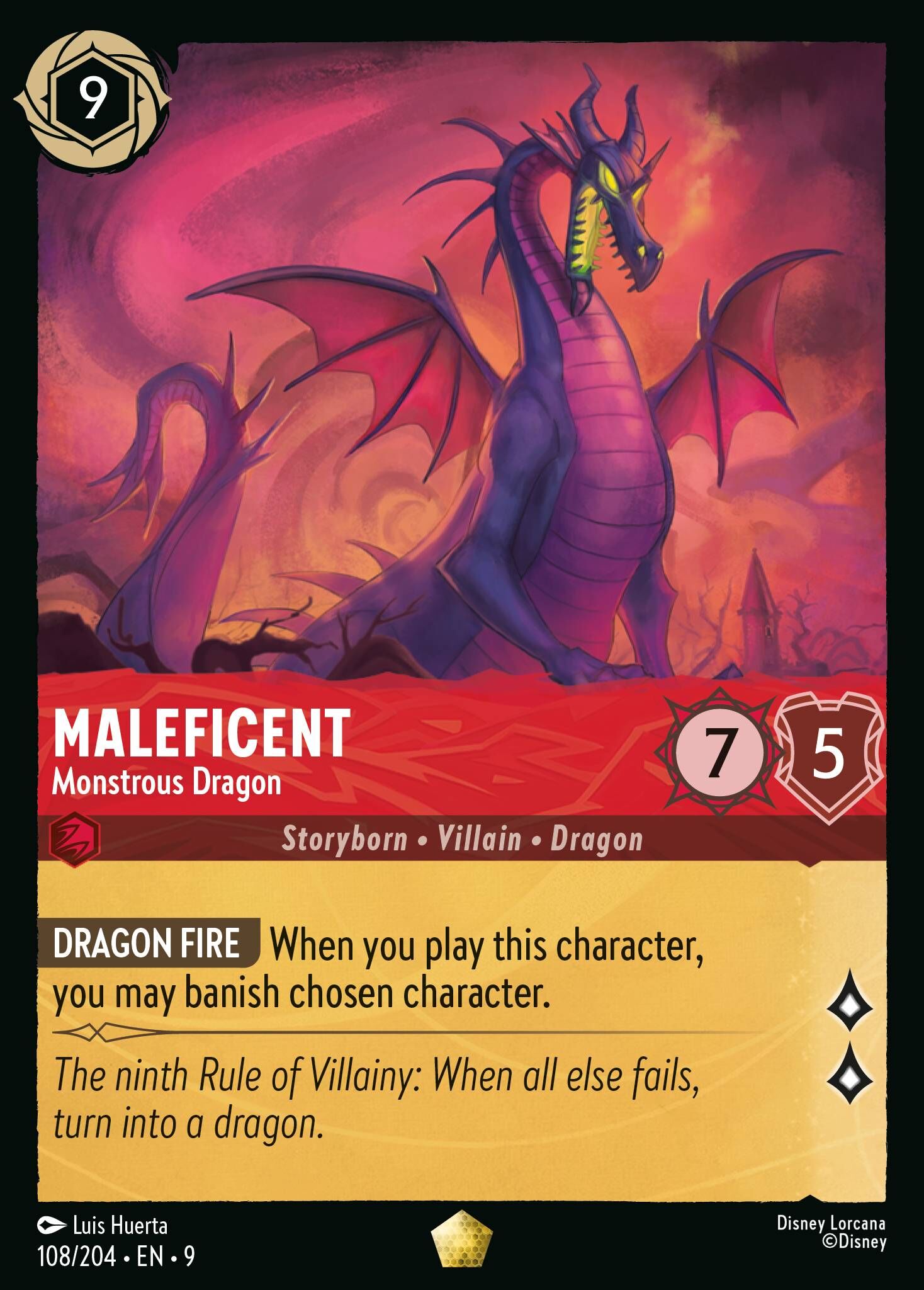 Fabled - 108/204 Maleficent - Monstrous Dragon L