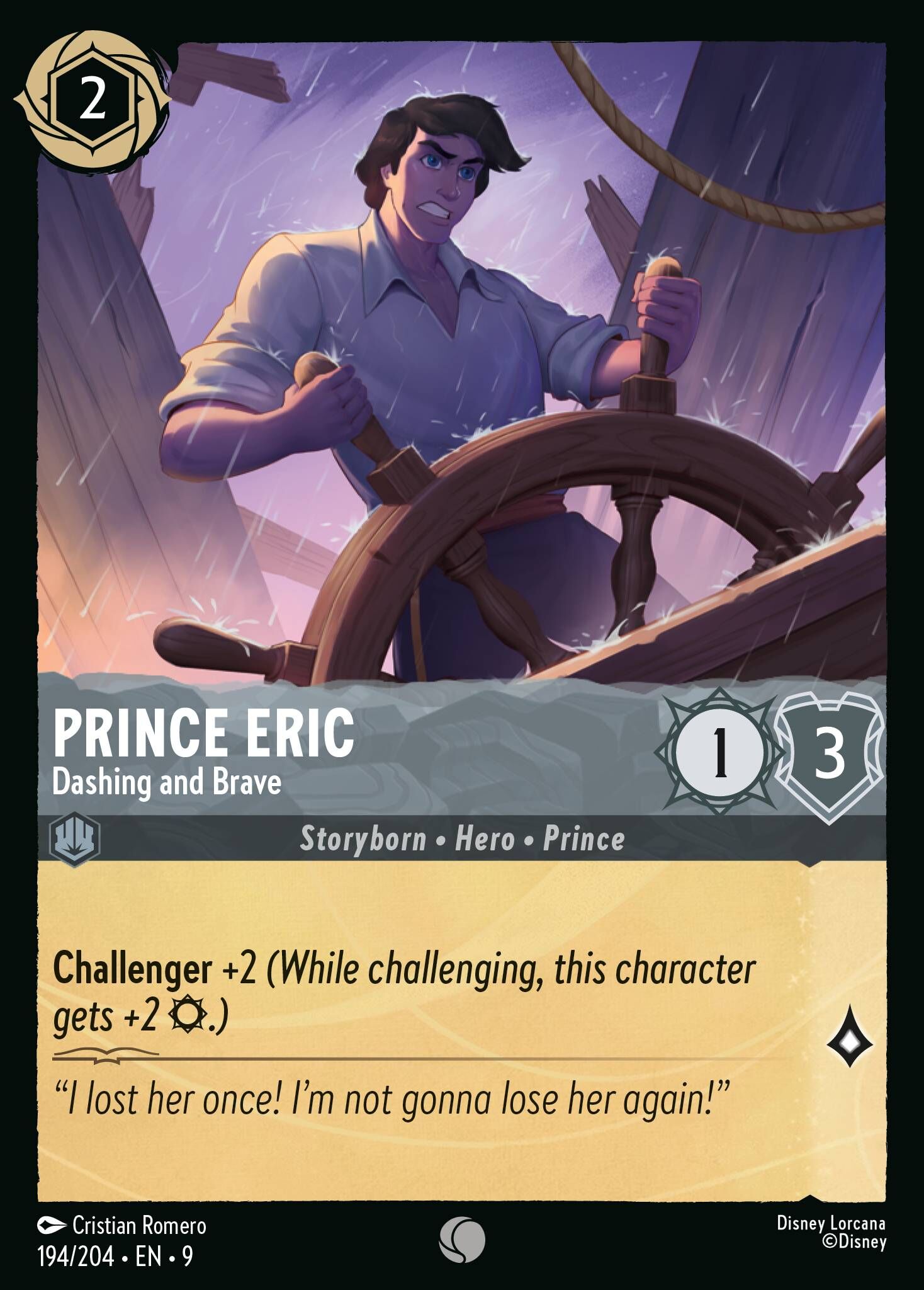 Fabled - 194/204 Prince Eric - Dashing and Brave C