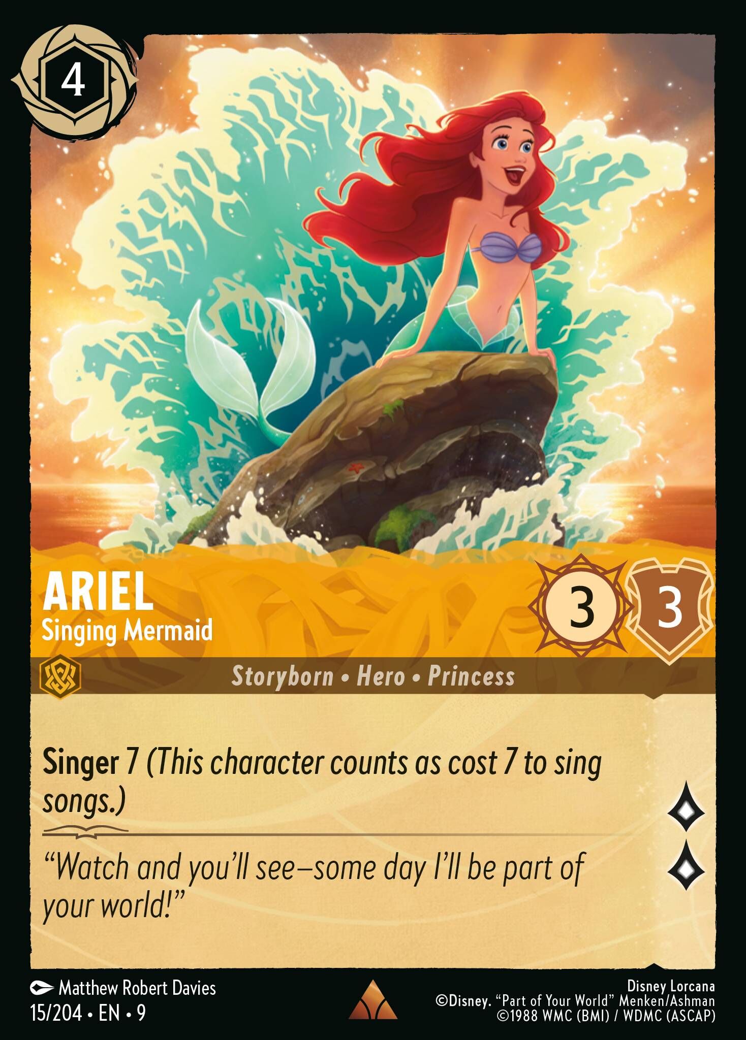 Fabled - 15/204 Ariel – Singing Mermaid R (Foil)