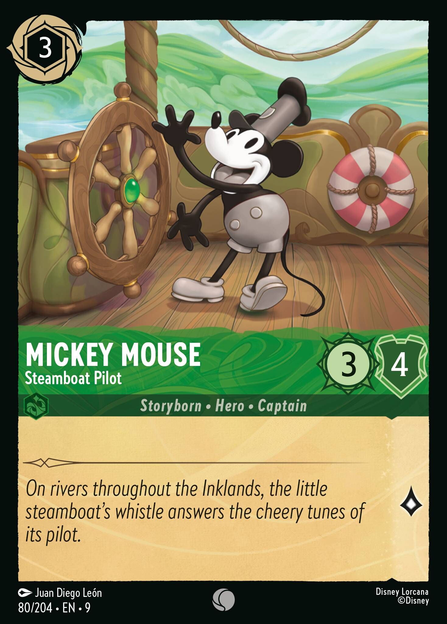 Fabled - 80/204 Mickey Mouse - Steamboat Pilot C (Foil)