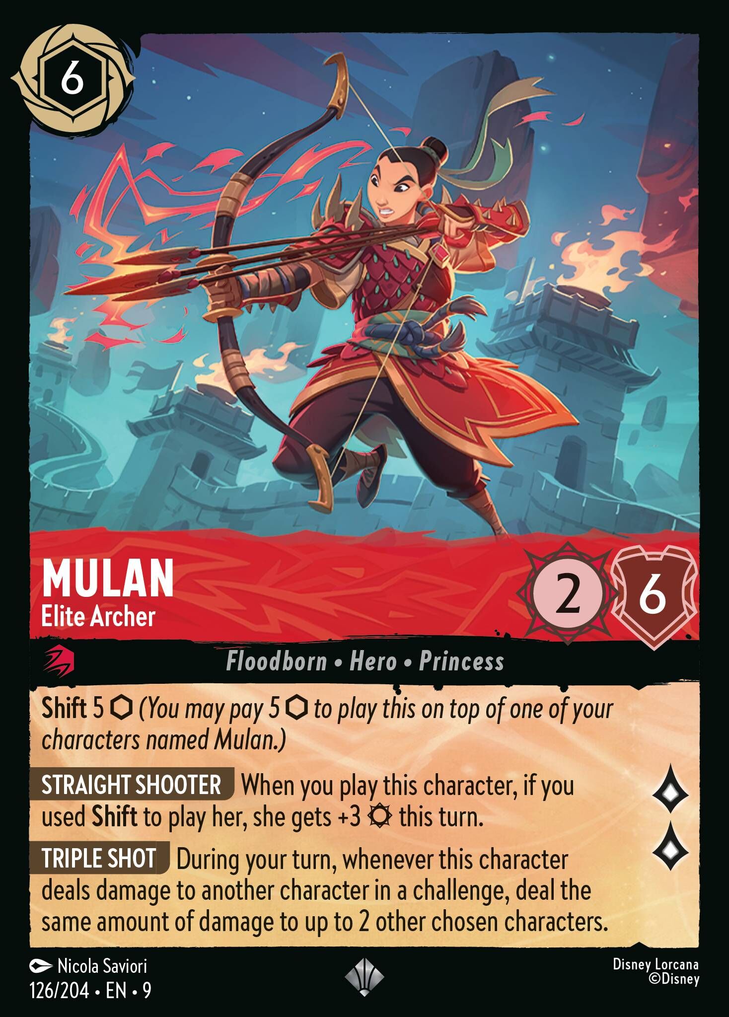 Fabled - 126/204 Mulan - Elite Archer SR (Foil)