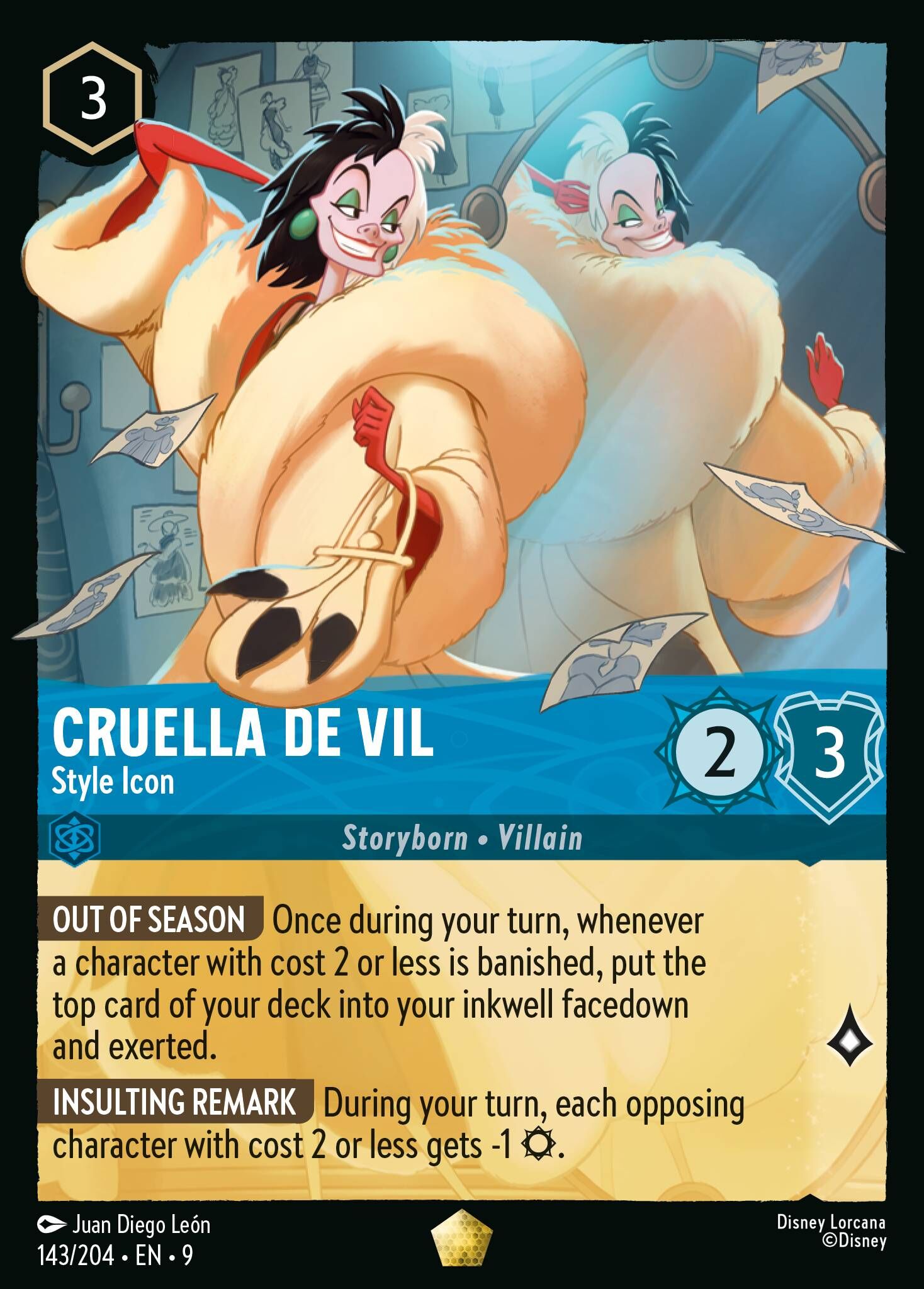 Fabled - 143/204 Cruella De Vil - Style Icon L (Foil)