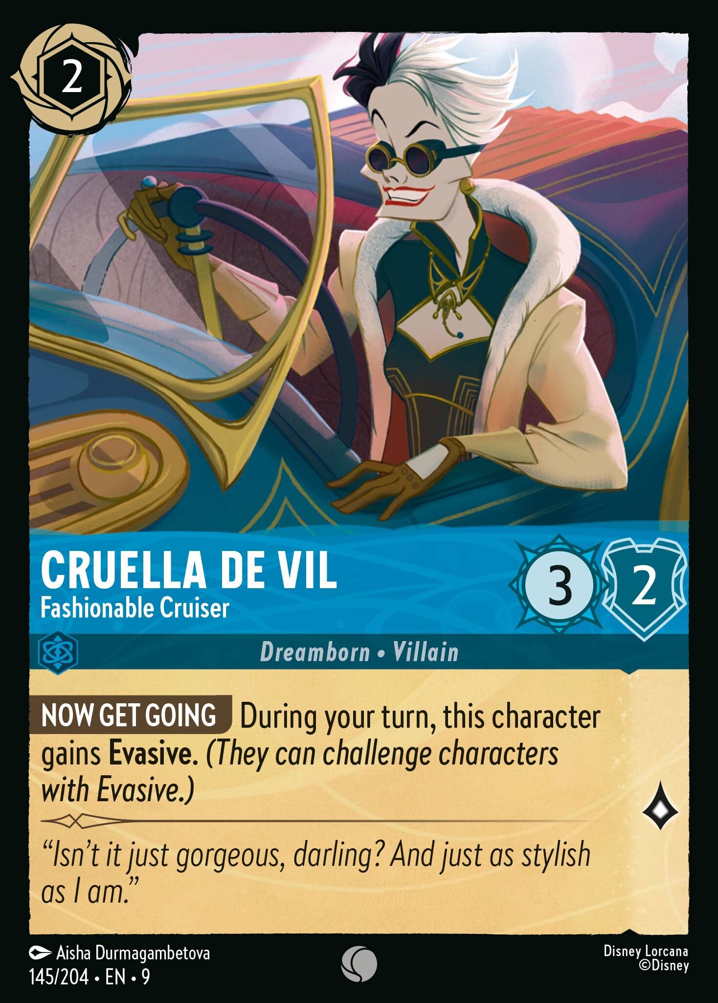 Fabled - 145/204 Cruella De Vil - Fashionable Cruiser C (Foil)