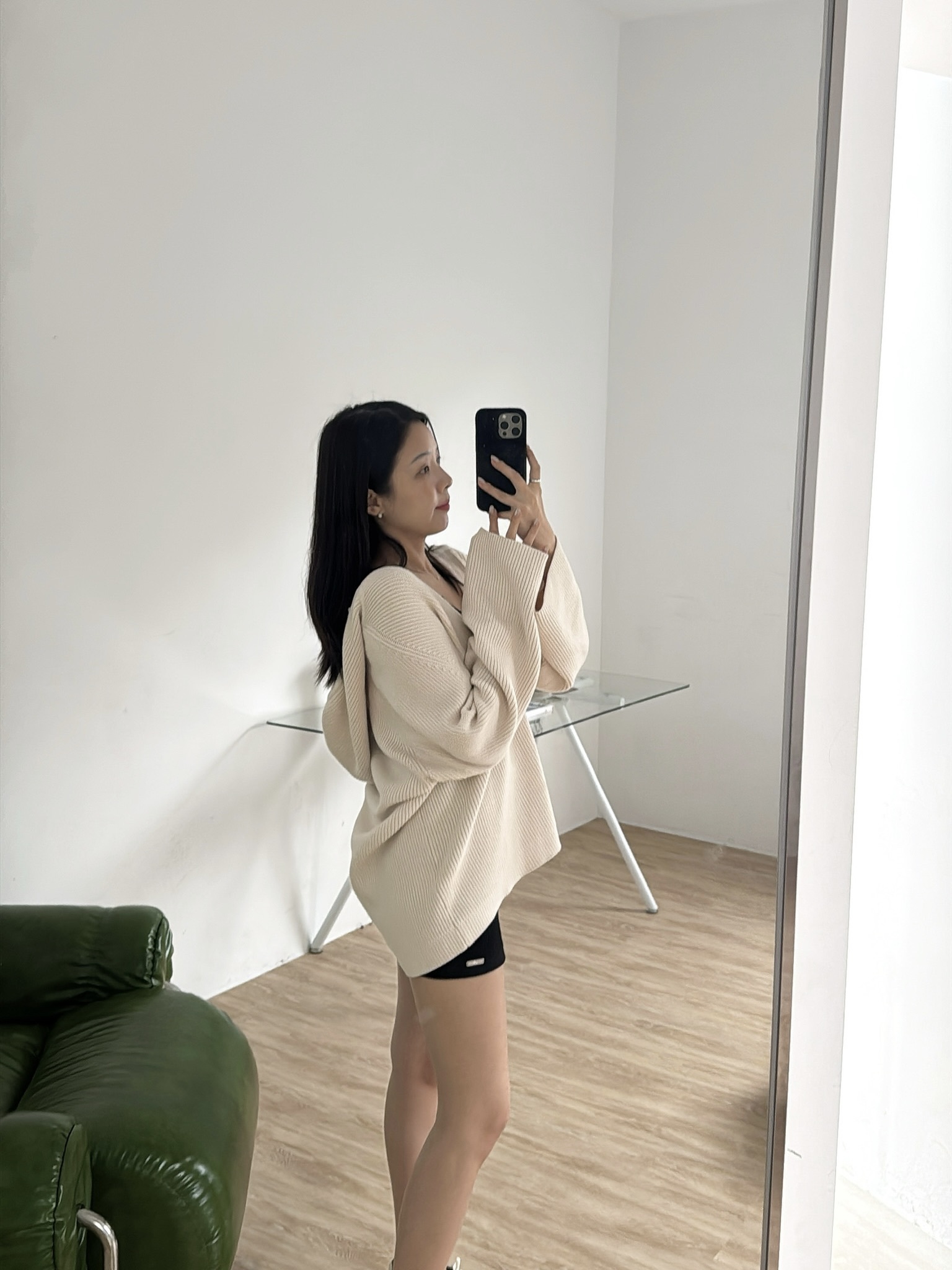 U11 U領針織連帽上衣(米白/灰/黑)