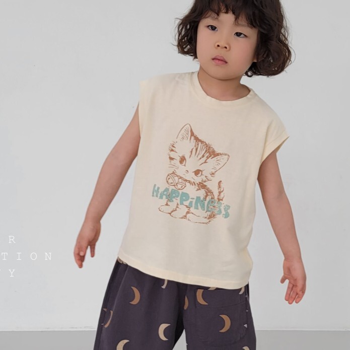 90-140 FUN 貓咪落肩上衣 2色