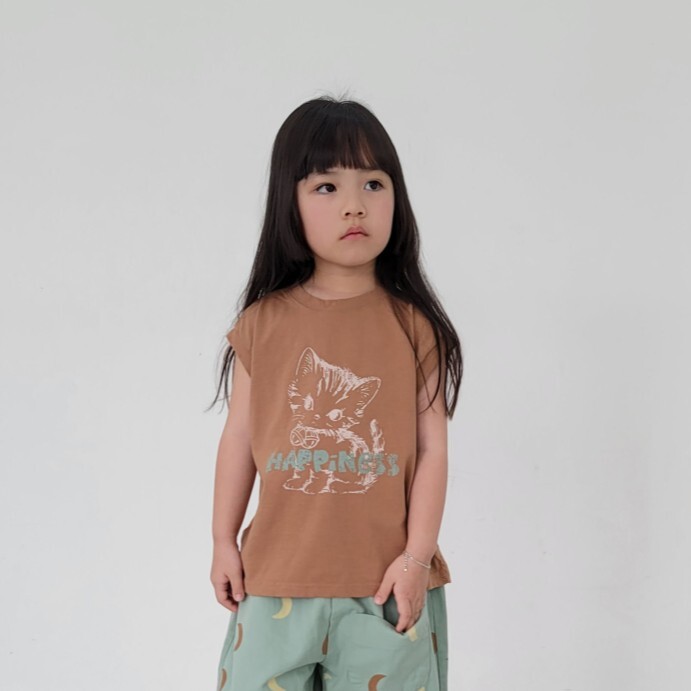 90-140 FUN 貓咪落肩上衣 2色