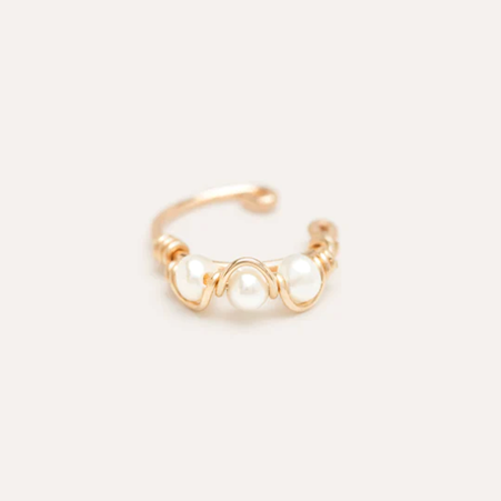 1YA0326-252 [YAY PARIS] Fake Wave Piercing Cultured Pearls Laminated Gold #23SSC-320pava101 (EU)