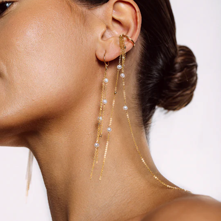 1YA0326-253 [YAY PARIS] Fake Maia Piercing Cultured Pearl Laminated Gold #310qdma101 (EU)