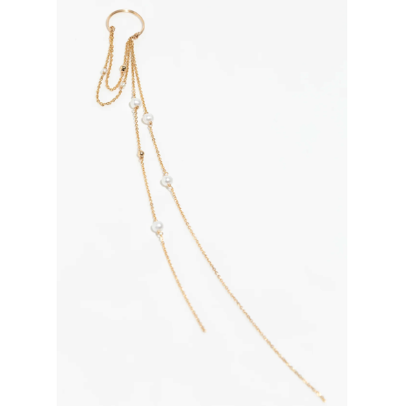 1YA0326-253 [YAY PARIS] Fake Maia Piercing Cultured Pearl Laminated Gold #310qdma101 (EU)