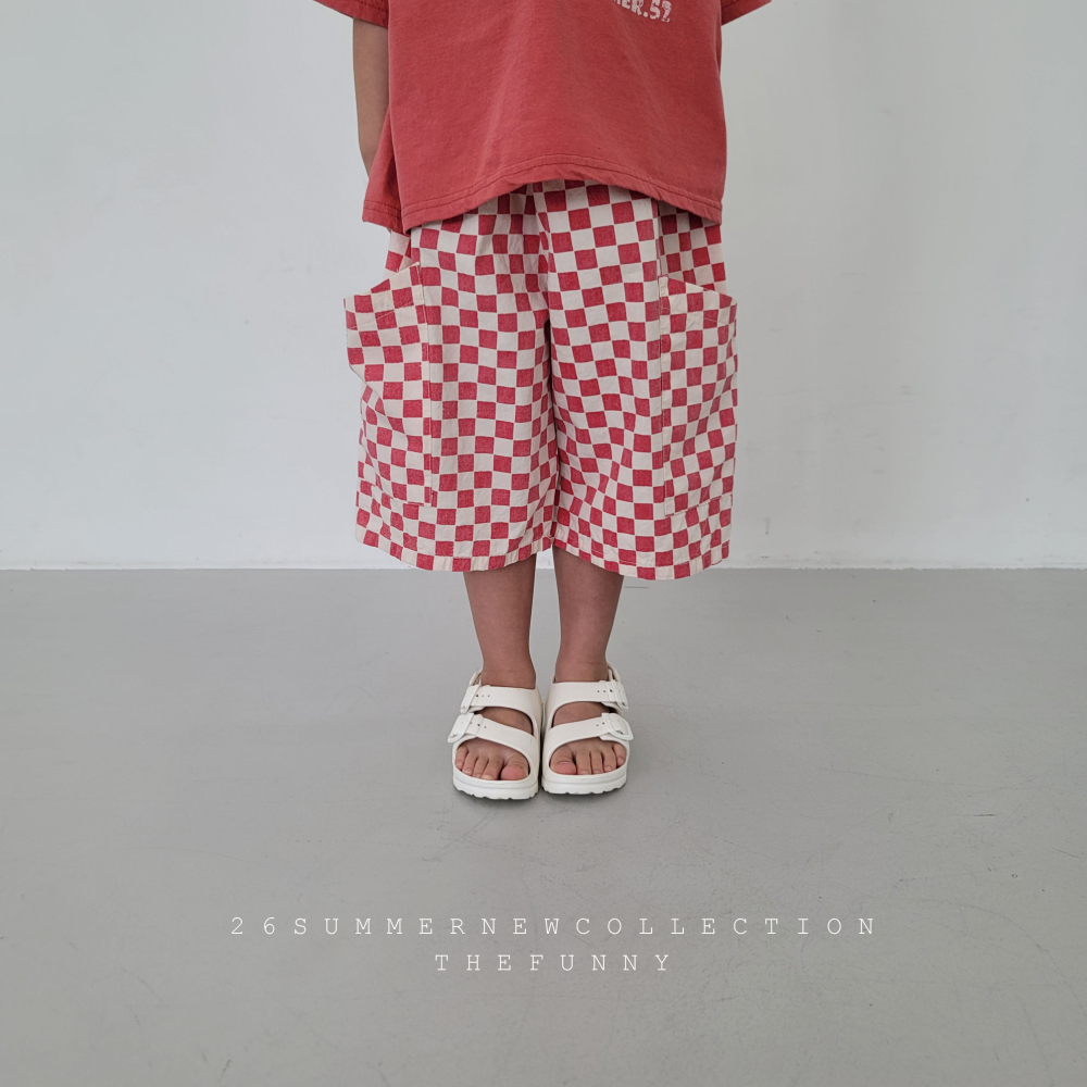 90-140 FUN 方格口袋短褲 2色