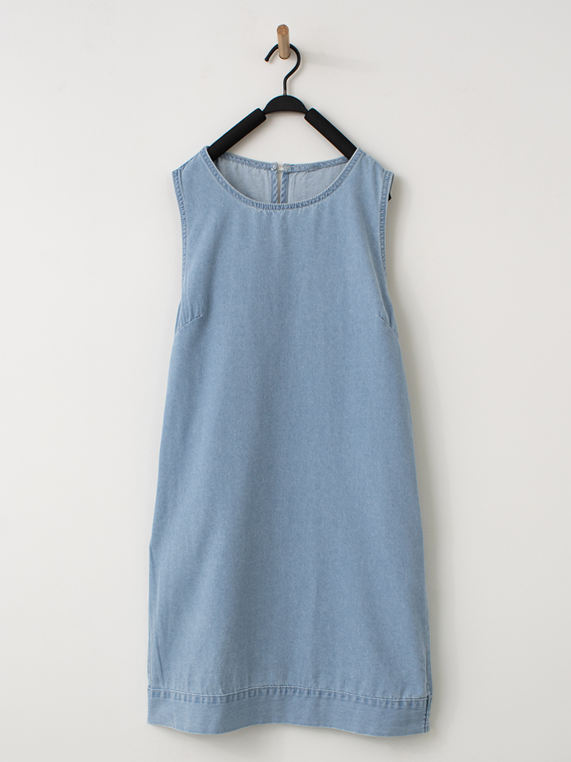 小花刺繡格紋提織襯衫牛仔圓領背心裙洋裝組合