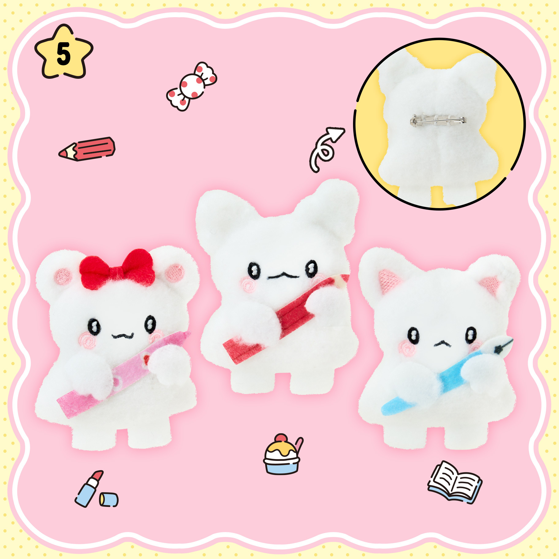 日本 Sanrio Hanamaruobake 花丸鬼鬼 3周年系列 - 襟針套裝