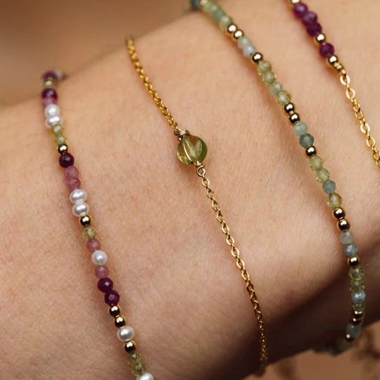 1YA0326-089 [YAY PARIS] Queen Bracelet - Water Mint Rolled Gold #201siqu1130 (EU)