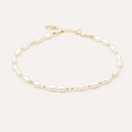 1YA0326-257 [YAY PARIS] Ankle Chain Perles De Culture Laminated Gold #11qugz101 (EU)