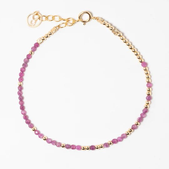 1YA0326-091 [YAY PARIS] Queen Bracelet - Ruby Rolled Gold #24SSC-201siqu130 (EU)