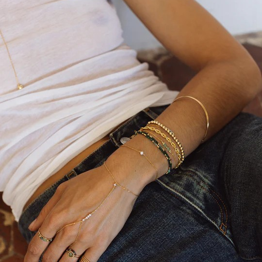 1YA0326-096 [YAY PARIS] Selene Bracelet Rolled Gold #200siche100 (EU)