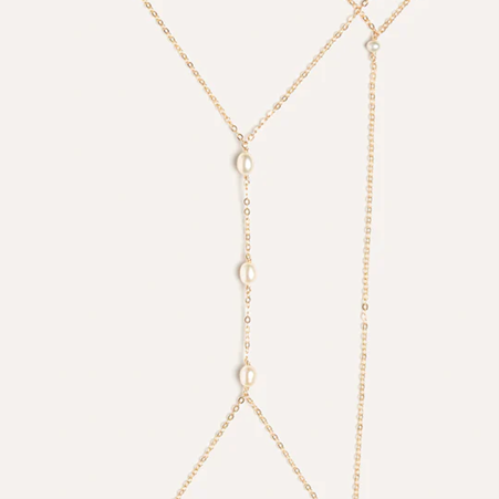 1YA0326-265 [YAY PARIS] Body Jewel Grain Of Rice Cultured PearlsLaminated Gold #12sagz101 (EU)