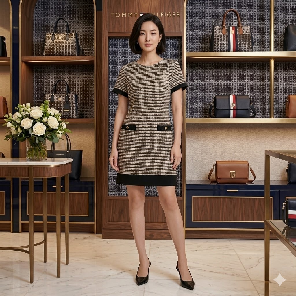 【預購】Tommy Hilfiger Houndstooth H032559 女裝連身裙