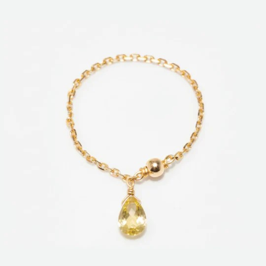 1YA0326-331 [YAY PARIS] Mia Tassel Chain Ring - 750‰ Gold Yellow Sapphir #101ppmiJ80 (EU)
