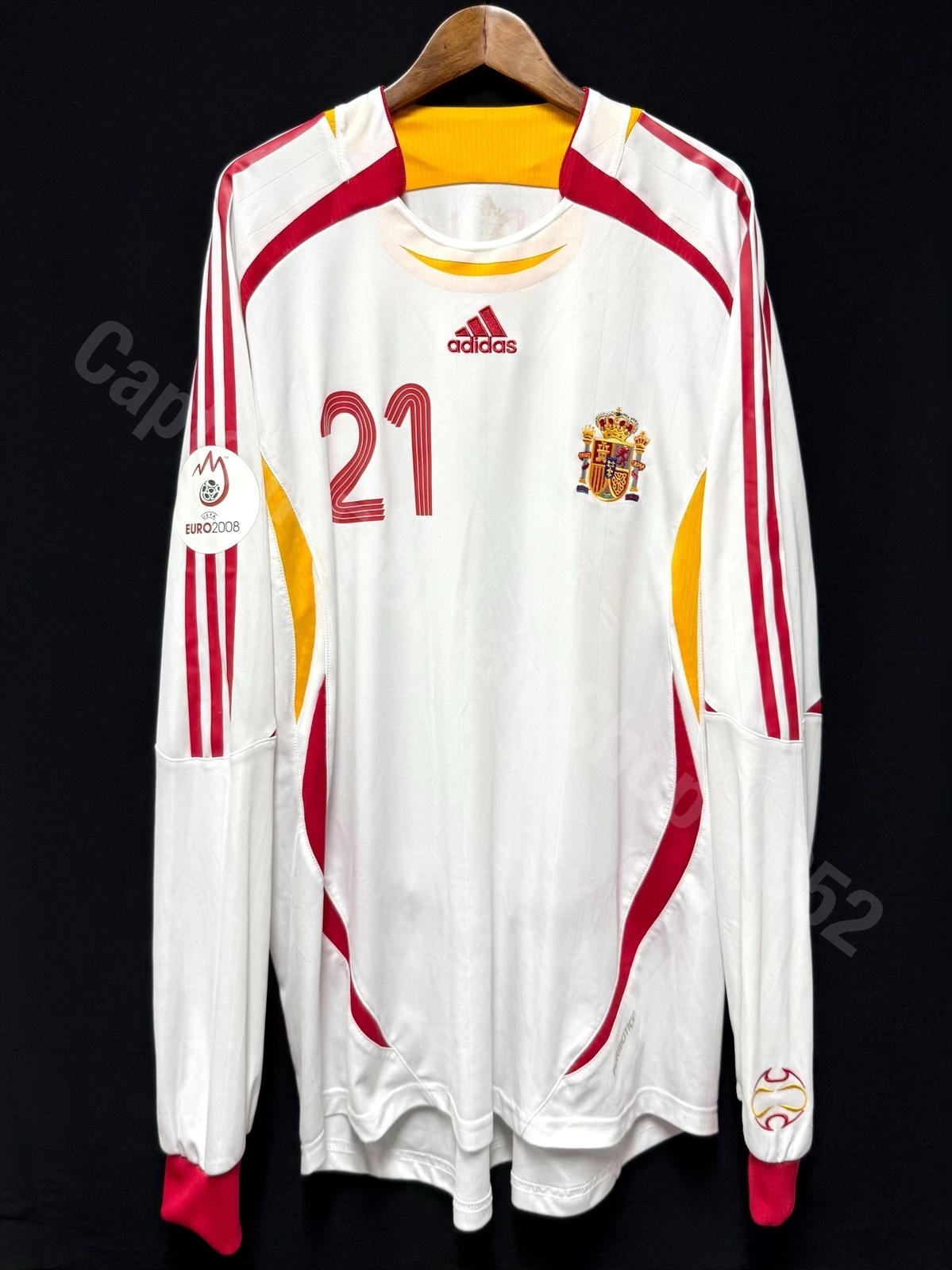 (Match Issue) Spain 2006-2007 Adidas L/S Match Issue Shirt #21 DAVID VILLA