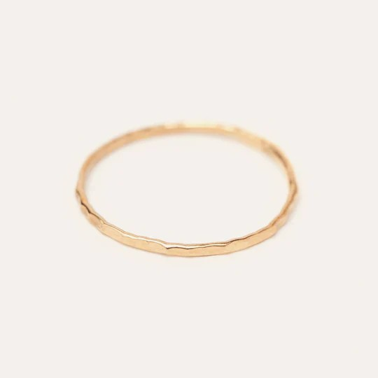 1YA0326-335 [YAY PARIS] Dense Hammered Ring - 750‰ Gold #21SSJ-1jcms100 (EU)