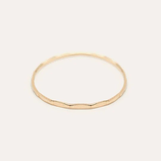 1YA0326-336 [YAY PARIS] Diffused Hammered Ring - 750‰ Gold #21SSJ-1jcmd100 (EU)