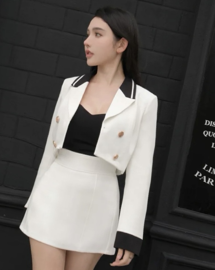 訂製-海軍領撞色西裝套裝